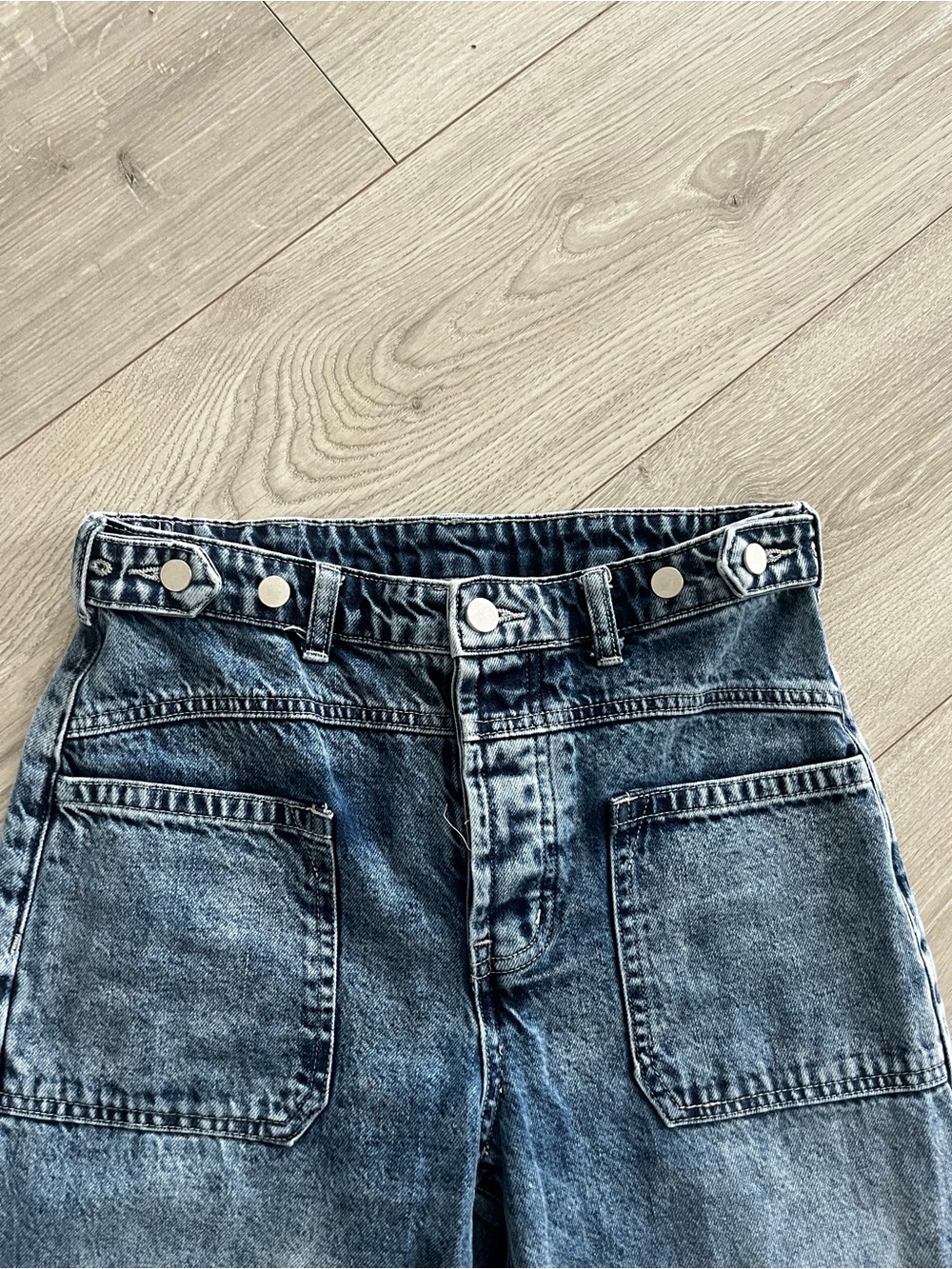 Free People Wide-Leg Cuffed Denim Jeans - Picture 2 of 4
